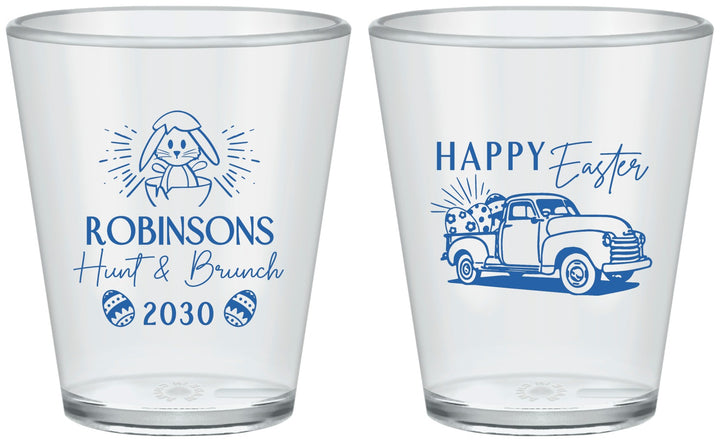 Custom Easter Plastic Shot Glasses - Hunt And Brunch Bunny | 210013