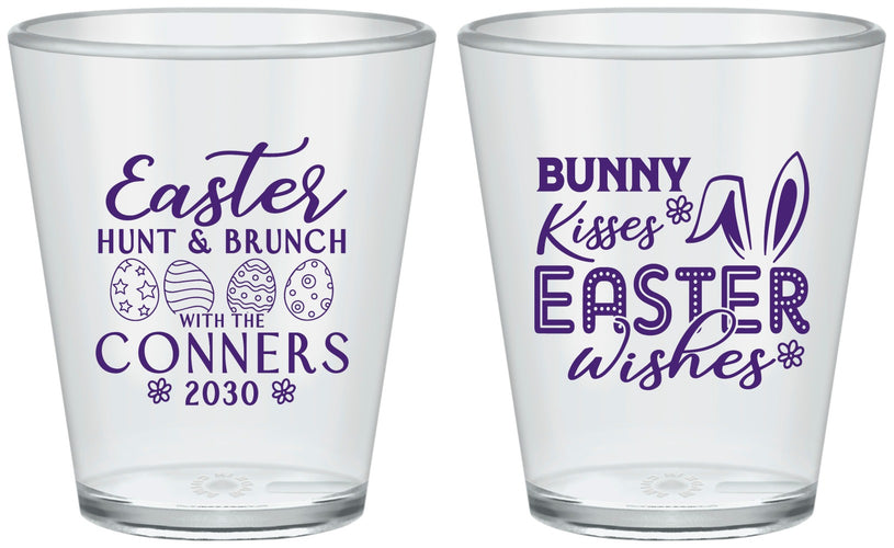 Custom Easter Plastic Shot Glasses - Bunny Kisses Eggs | 210014