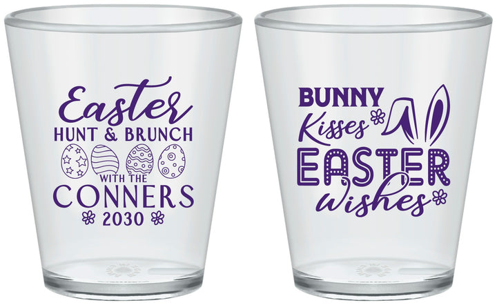 Custom Easter Plastic Shot Glasses - Bunny Kisses Eggs | 210014
