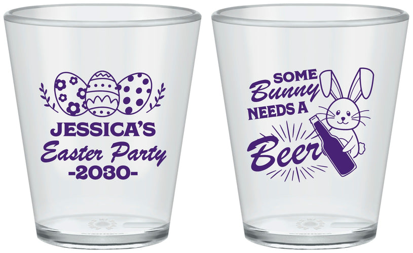 Custom Easter Plastic Shot Glasses - Bunny Needs A Beer | 210018
