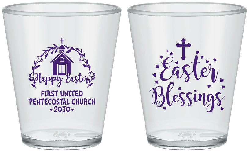 Custom Easter Plastic Shot Glasses - Easter Blessings Church | 210024