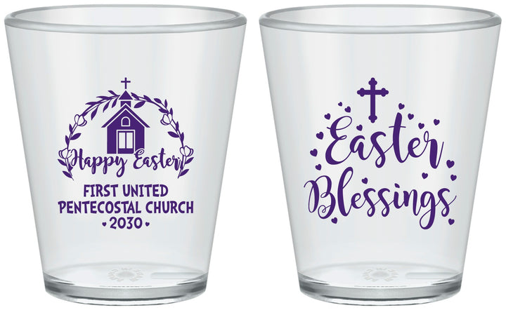 Custom Easter Plastic Shot Glasses - Easter Blessings Church | 210024