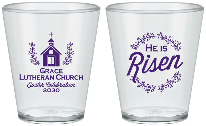 Custom Easter Plastic Shot Glasses - He Is Risen | 210026
