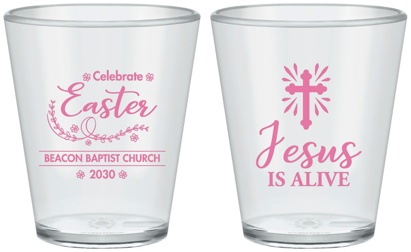 Custom Easter Plastic Shot Glasses - Jesus Is Alive | 210027