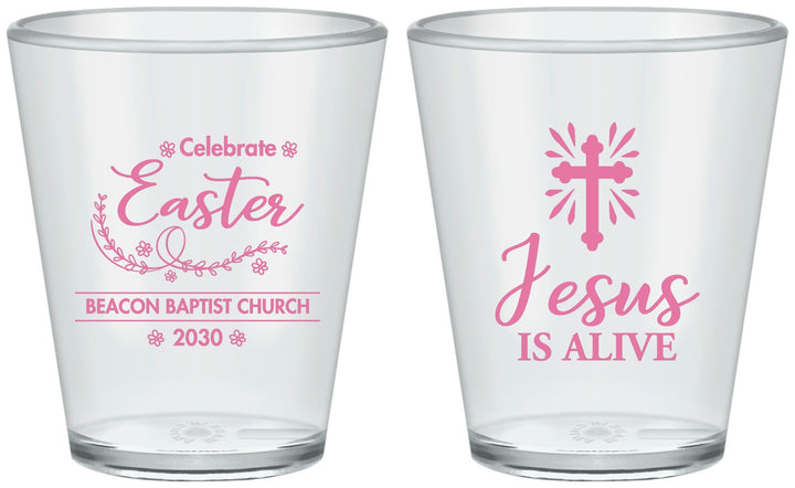 Custom Easter Plastic Shot Glasses - Jesus Is Alive | 210027