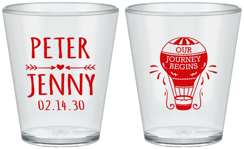 Custom Wedding Plastic Shot Glasses - Hot Air Balloon | 219