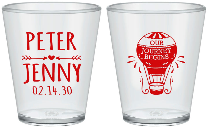 Custom Wedding Plastic Shot Glasses - Hot Air Balloon | 219
