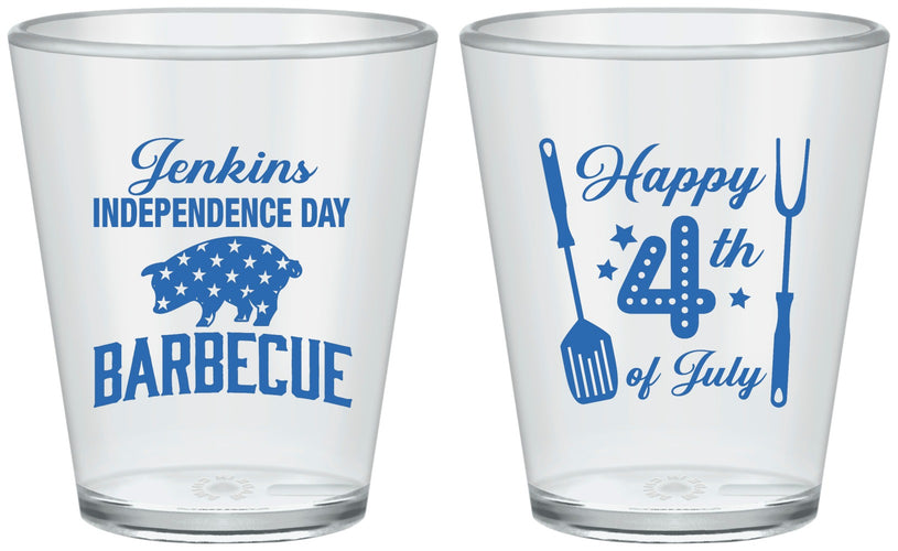 Custom 4th Of July Plastic Shot Glasses - Barbecue Bbq | 220001