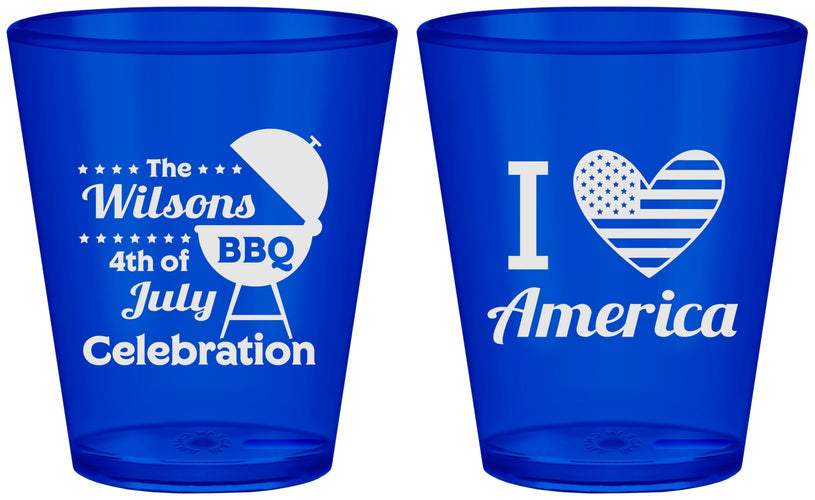 Custom 4th Of July Plastic Shot Glasses - Barbecue Bbq | 220007