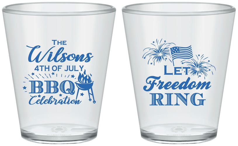 Custom 4th Of July Plastic Shot Glasses - Bbq Fireworks | 220009