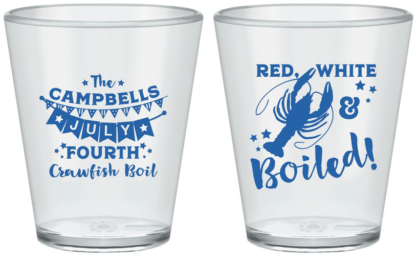 Custom 4th Of July Plastic Shot Glasses - Crawfish Boil | 220013