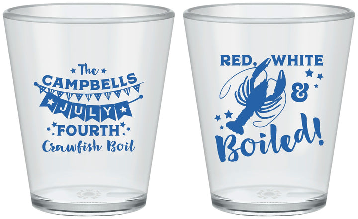 Custom 4th Of July Plastic Shot Glasses - Crawfish Boil | 220013