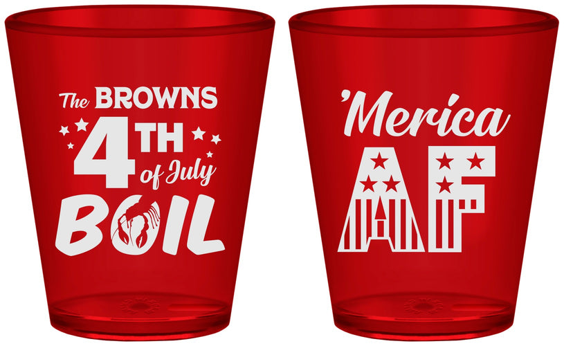 Custom 4th Of July Plastic Shot Glasses - Merica Af | 220014