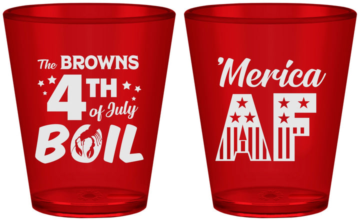 Custom 4th Of July Plastic Shot Glasses - Merica Af | 220014