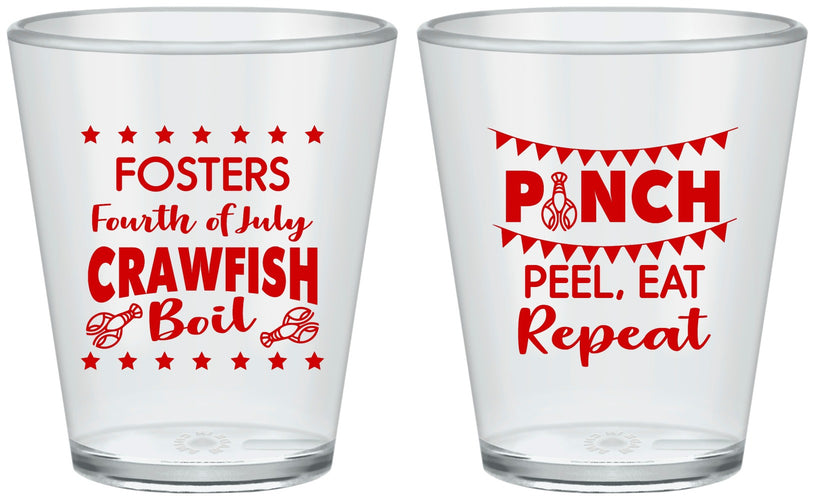 Custom 4th Of July Plastic Shot Glasses - Crawfish Boil | 220016