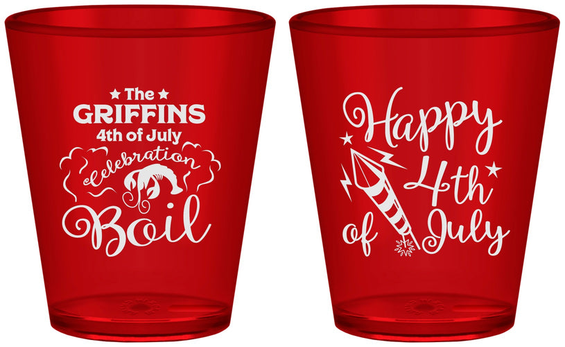 Custom 4th Of July Plastic Shot Glasses - Crawfish Boil | 220018