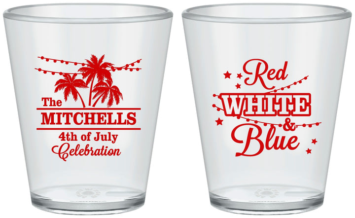 Custom 4th Of July Plastic Shot Glasses - Beach Stars Stripes | 220020