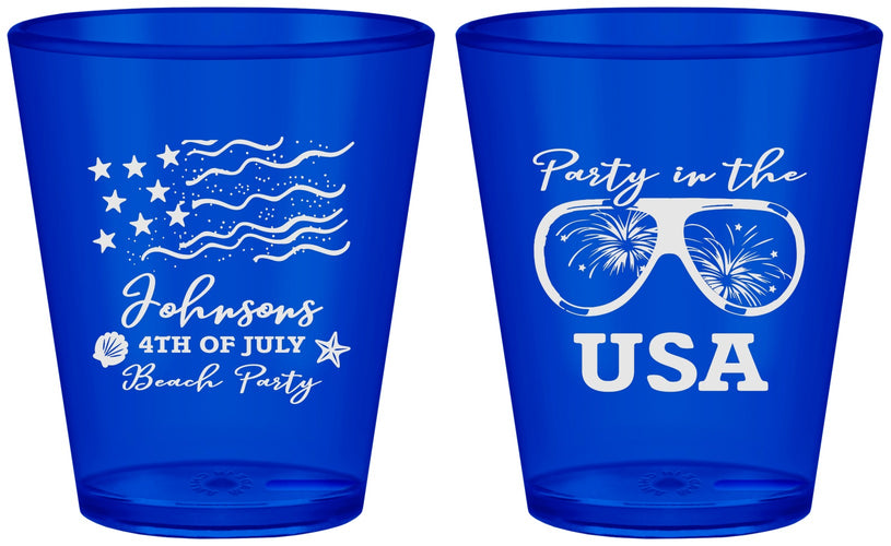 Custom 4th Of July Plastic Shot Glasses - Party In The Usa | 220023