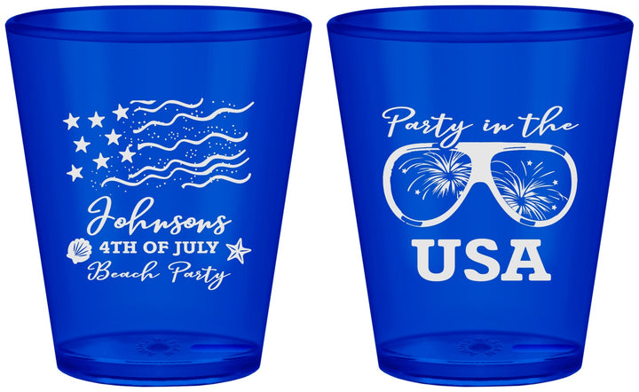 Custom 4th Of July Plastic Shot Glasses - Party In The Usa | 220023