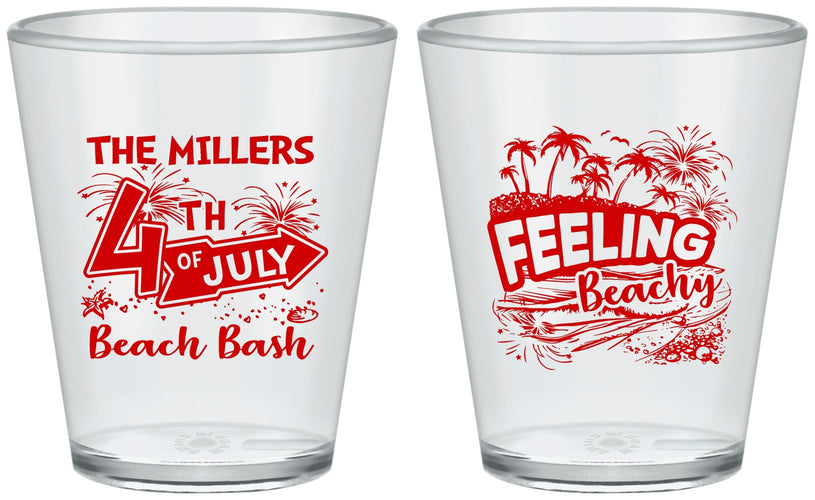 Custom 4th Of July Plastic Shot Glasses - Feeling Beachy | 220024