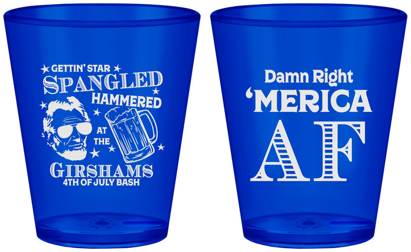 Custom 4th Of July Plastic Shot Glasses - Merica Af | 220031