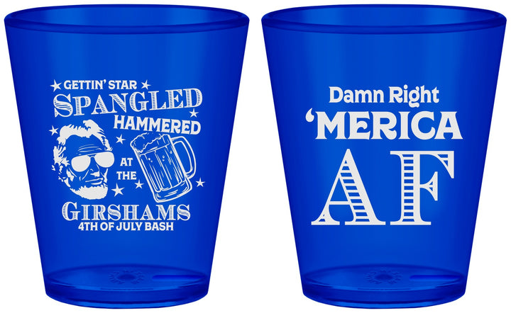 Custom 4th Of July Plastic Shot Glasses - Merica Af | 220031