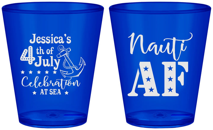 Custom 4th Of July Plastic Shot Glasses - Nautical Anchor | 220035
