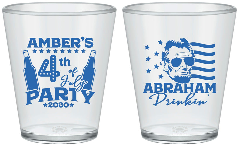 Custom 4th Of July Plastic Shot Glasses - Abraham Drinkin | 220037