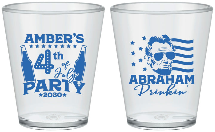 Custom 4th Of July Plastic Shot Glasses - Abraham Drinkin | 220037