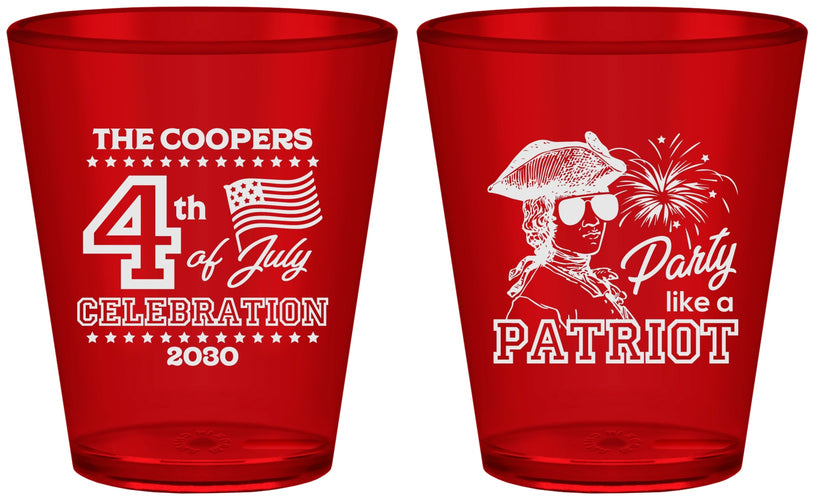 Custom 4th Of July Plastic Shot Glasses - Patriot | 220038