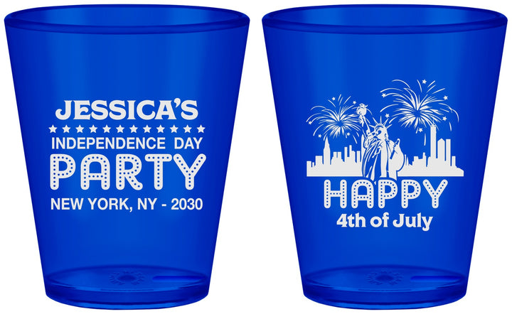 Custom 4th Of July Plastic Shot Glasses - New York | 220039