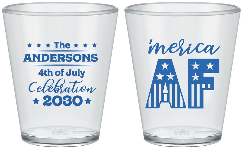 Custom 4th Of July Plastic Shot Glasses - Merica Af | 220041