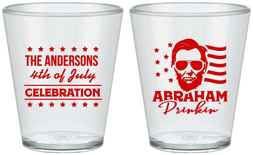 Custom 4th Of July Plastic Shot Glasses - Abraham Drinkin | 220044