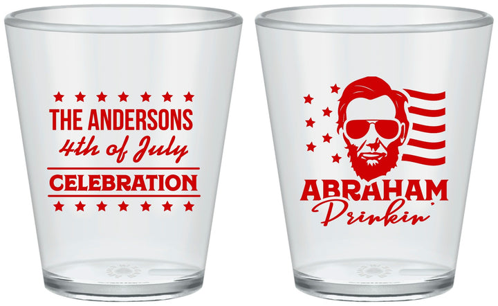 Custom 4th Of July Plastic Shot Glasses - Abraham Drinkin | 220044