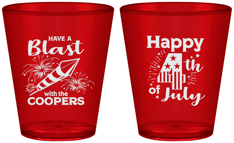 Custom 4th Of July Plastic Shot Glasses - Fireworks | 220046