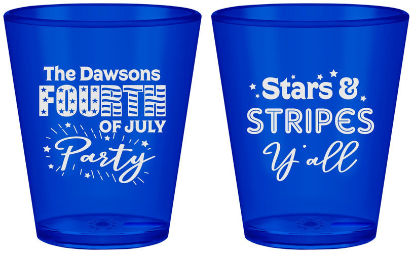 Custom 4th Of July Plastic Shot Glasses - Stars Stripes | 220047