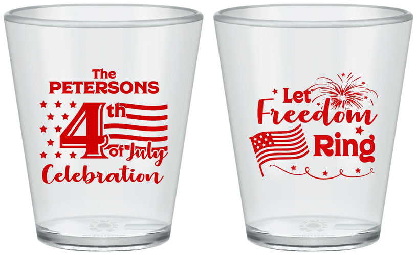 Custom 4th Of July Plastic Shot Glasses - Fireworks | 220048