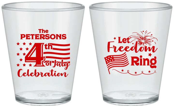 Custom 4th Of July Plastic Shot Glasses - Fireworks | 220048