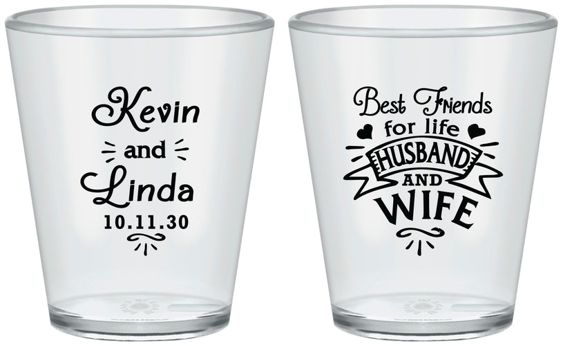 Custom Wedding Plastic Shot Glasses - Best Friends | 221