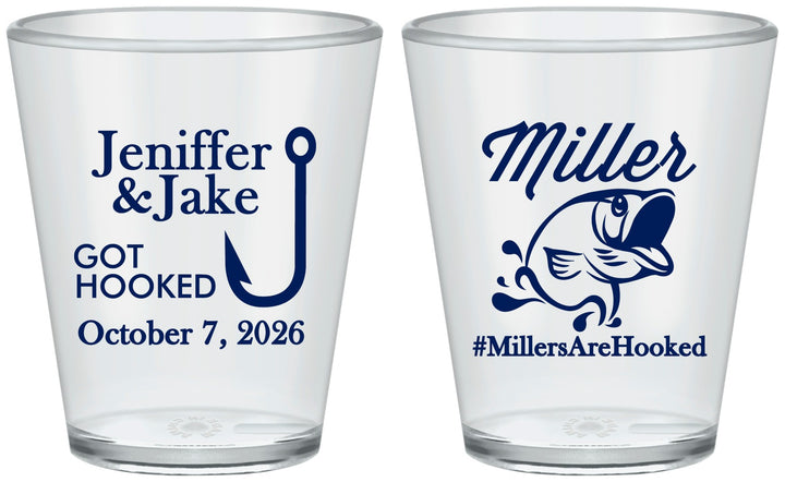 Custom Wedding Plastic Shot Glasses - Got Hook Fish | 230
