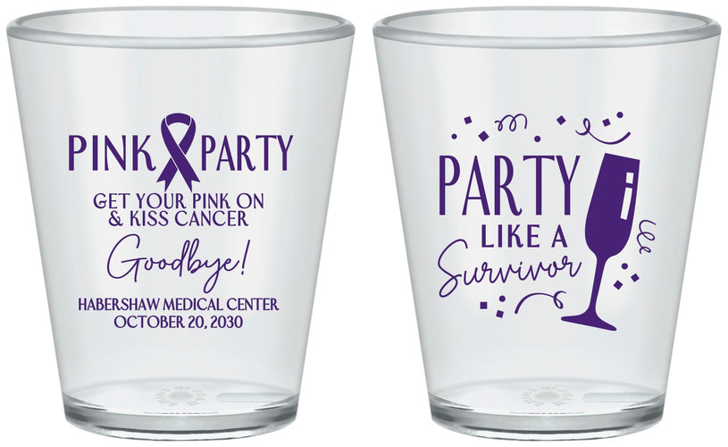 Custom Awareness Plastic Shot Glasses - Pink Party | 230000