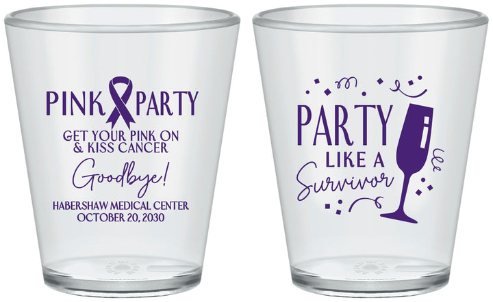 Custom Awareness Plastic Shot Glasses - Pink Party | 230000