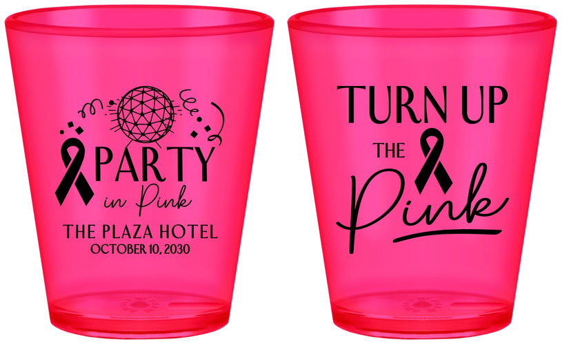 Custom Awareness Plastic Shot Glasses - Party In Pink | 230002