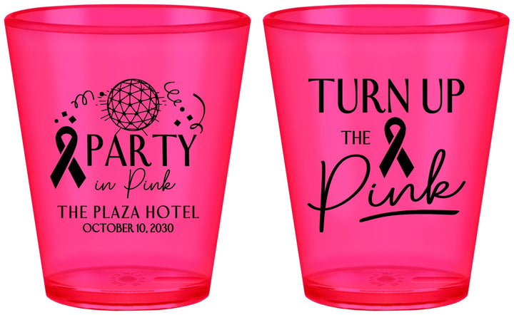 Custom Awareness Plastic Shot Glasses - Party In Pink | 230002