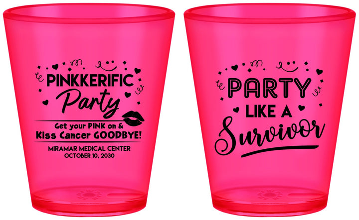 Custom Awareness Plastic Shot Glasses - Party Like A Survivor | 230003