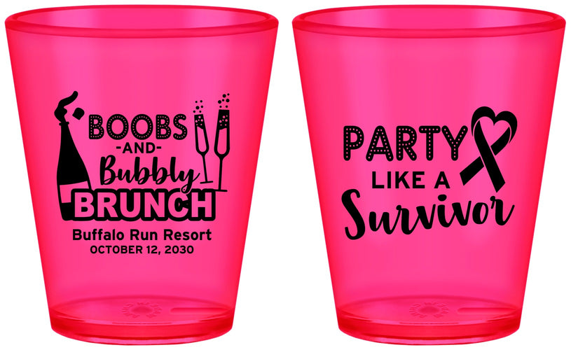 Custom Awareness Plastic Shot Glasses - Party Like A Survivor | 230006