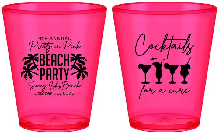 Custom Awareness Plastic Shot Glasses - Beach Party | 230007
