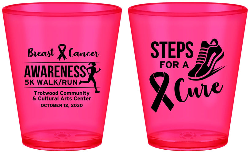 Custom Awareness Plastic Shot Glasses - Steps For A Cure | 230014