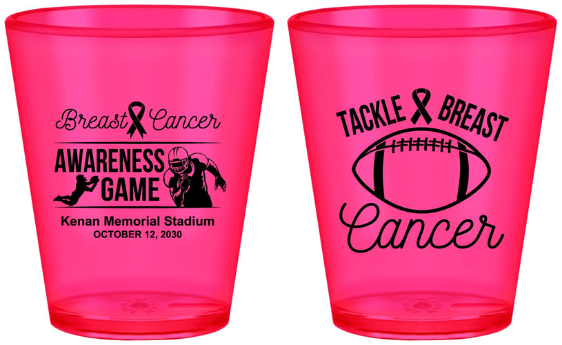 Custom Awareness Plastic Shot Glasses - Football Tackle | 230019