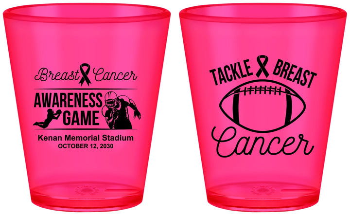 Custom Awareness Plastic Shot Glasses - Football Tackle | 230019